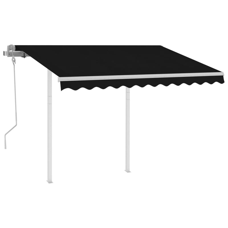 Manual Retractable Awning with Posts 3x2.5 m Anthracite Payday Deals