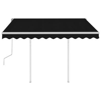 Manual Retractable Awning with Posts 3x2.5 m Anthracite Payday Deals