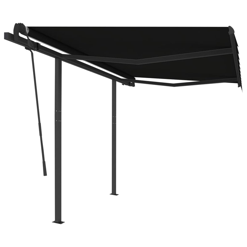 Manual Retractable Awning with Posts 3x2.5 m Anthracite Payday Deals