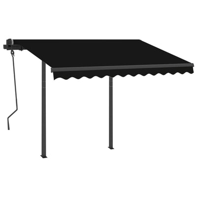 Manual Retractable Awning with Posts 3x2.5 m Anthracite Payday Deals