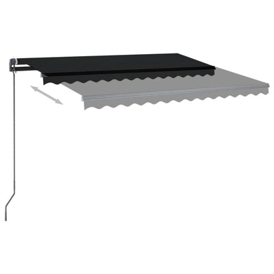 Manual Retractable Awning with Posts 3x2.5 m Anthracite Payday Deals