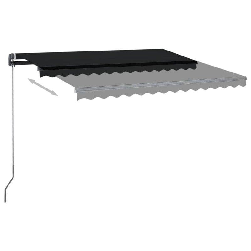 Manual Retractable Awning with Posts 3x2.5 m Anthracite Payday Deals