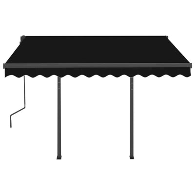 Manual Retractable Awning with Posts 3x2.5 m Anthracite Payday Deals