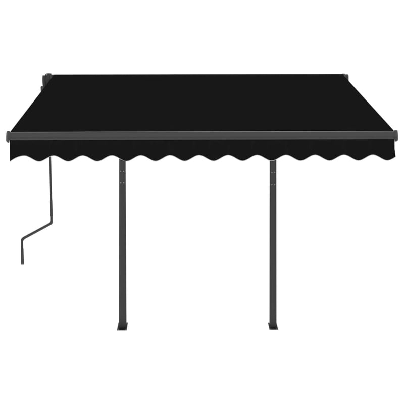 Manual Retractable Awning with Posts 3x2.5 m Anthracite Payday Deals