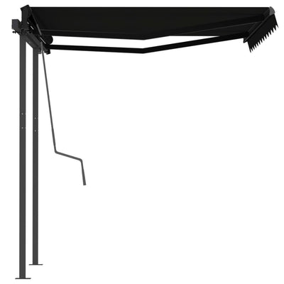 Manual Retractable Awning with Posts 3x2.5 m Anthracite Payday Deals