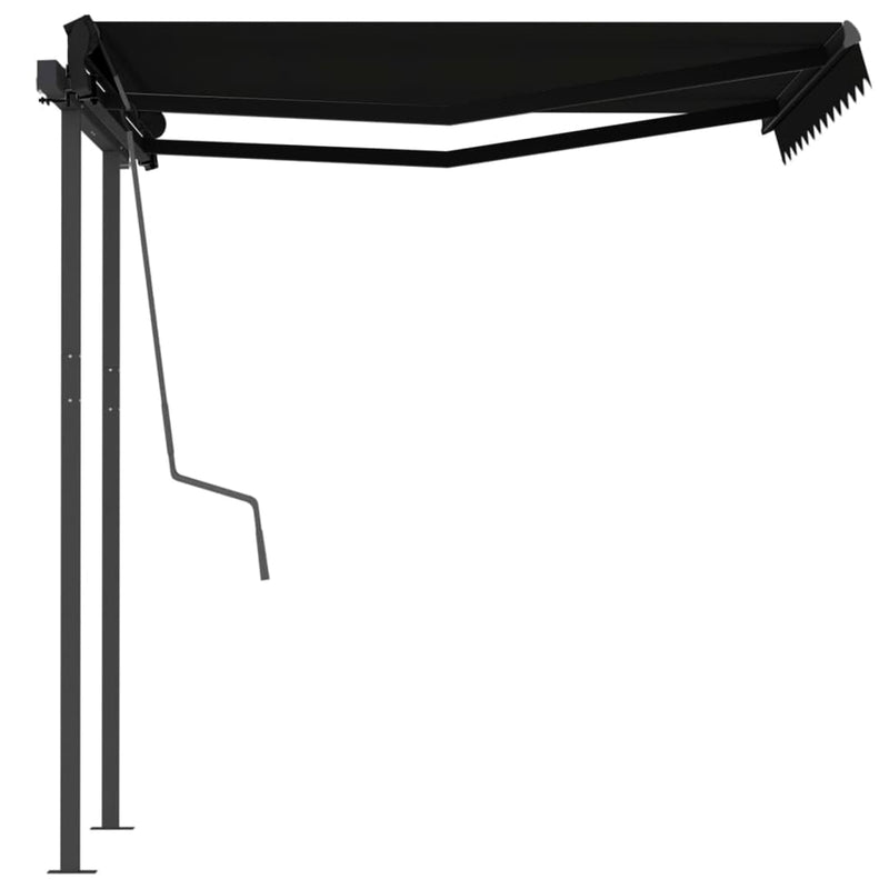 Manual Retractable Awning with Posts 3x2.5 m Anthracite Payday Deals