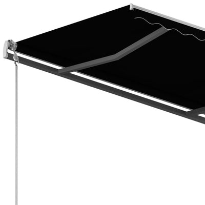 Manual Retractable Awning with Posts 3x2.5 m Anthracite Payday Deals