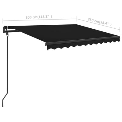 Manual Retractable Awning with Posts 3x2.5 m Anthracite Payday Deals
