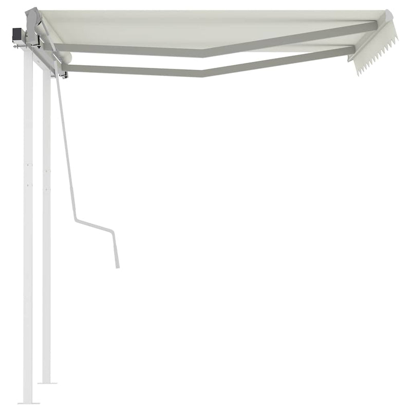 Manual Retractable Awning with Posts 3x2.5 m Cream Payday Deals