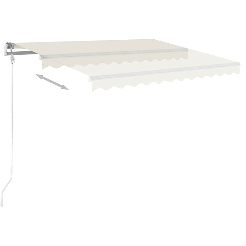 Manual Retractable Awning with Posts 3x2.5 m Cream Payday Deals