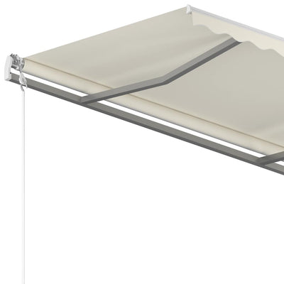 Manual Retractable Awning with Posts 3x2.5 m Cream Payday Deals