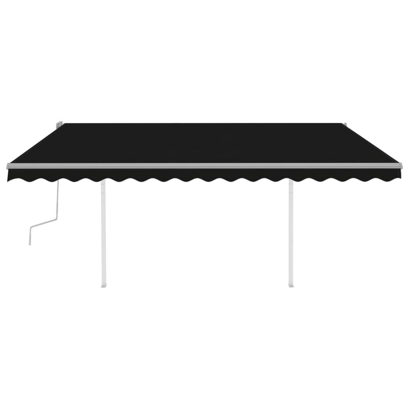 Manual Retractable Awning with Posts 4.5x3 m Anthracite Payday Deals