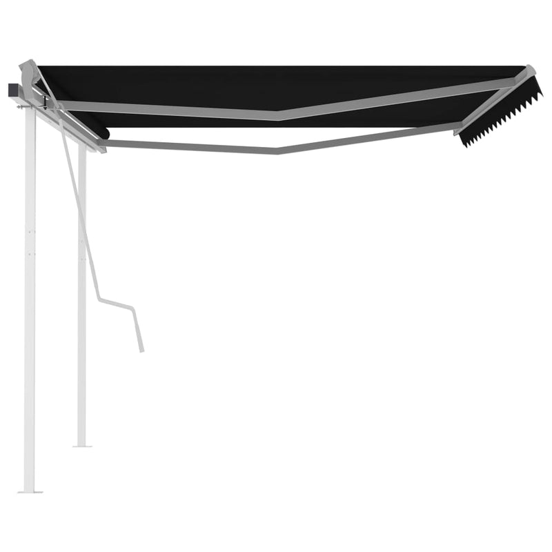 Manual Retractable Awning with Posts 4.5x3 m Anthracite Payday Deals