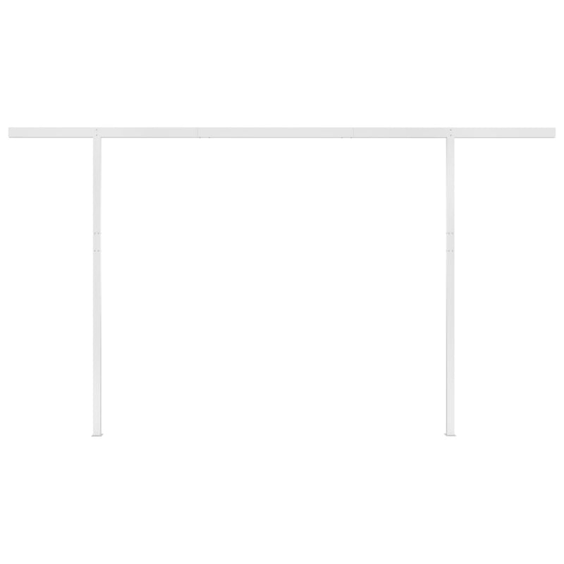 Manual Retractable Awning with Posts 4x3 m Blue and White Payday Deals