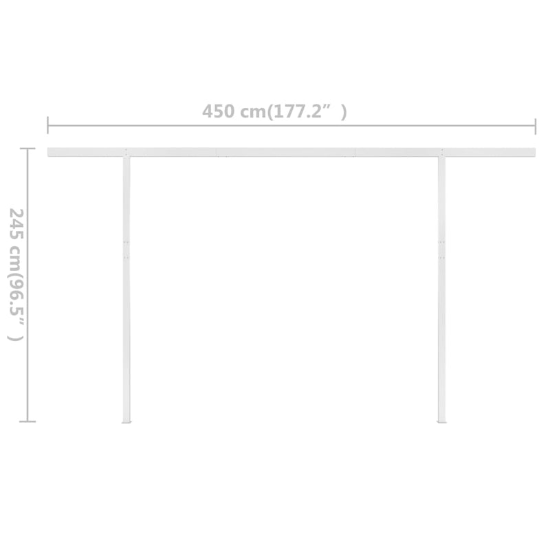 Manual Retractable Awning with Posts 4x3 m Blue and White Payday Deals