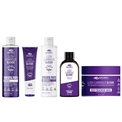 Marc Daniels Ultimate Powerful Purple Blonde Set. Shampoo, Conditoner, Toner, Serum & Mask Payday Deals