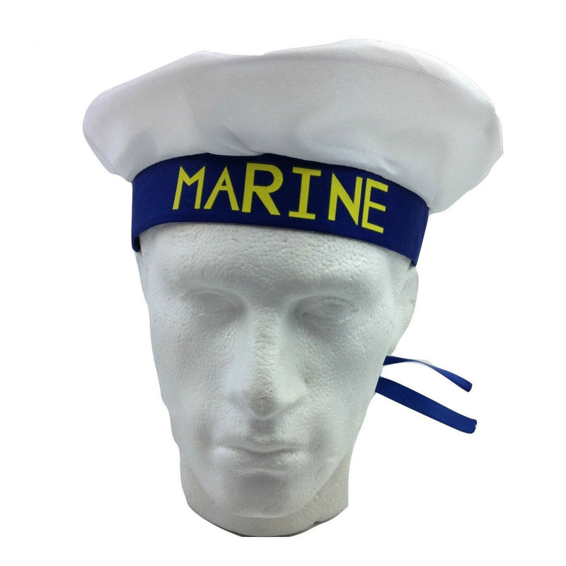 MARINE HAT Cap White NAVY Skipper Sea Fancy Dress Sailor Costume Accessory Payday Deals