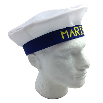 MARINE HAT Cap White NAVY Skipper Sea Fancy Dress Sailor Costume Accessory Payday Deals