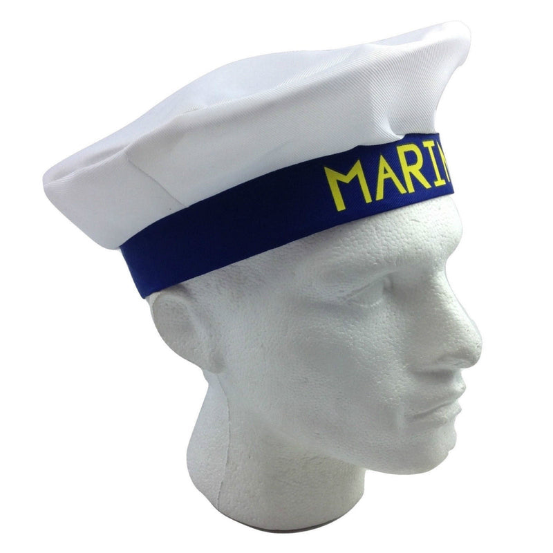 MARINE HAT Cap White NAVY Skipper Sea Fancy Dress Sailor Costume Accessory Payday Deals