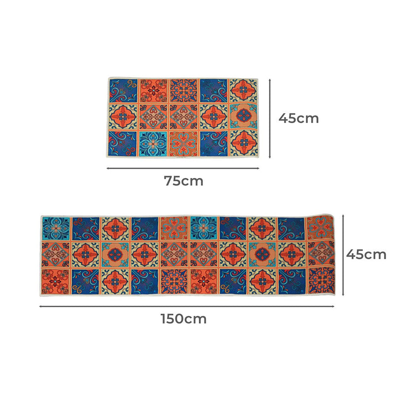 Marlow 2x Kitchen Mat Floor Rugs Area Carpet Non-Slip Door Mat 45x150cm /45x75cm Payday Deals