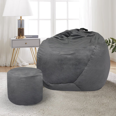 Marlow Bean Bag Chair Cover Home Game Seat Lazy Sofa Cover Large With Foot Stool Payday Deals