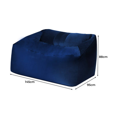 Marlow Bean Bag Chair Cover Soft Velevt Home Game Seat Lazy Sofa 145cm Length Payday Deals