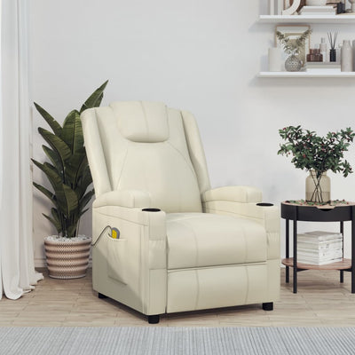Massage Chair Cream White Faux Leather Payday Deals