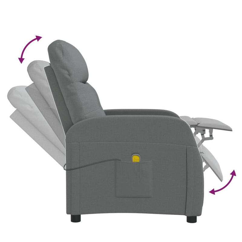 Massage Chair Dark Grey Fabric Payday Deals