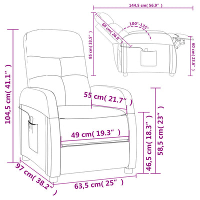Massage Chair Dark Grey Fabric Payday Deals