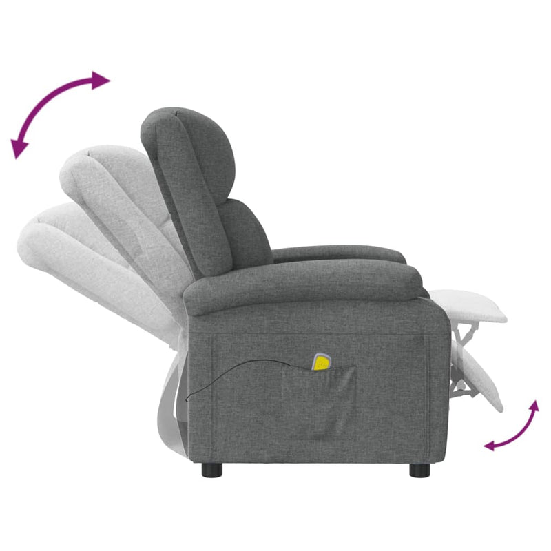 Massage Chair Dark Grey Fabric Payday Deals