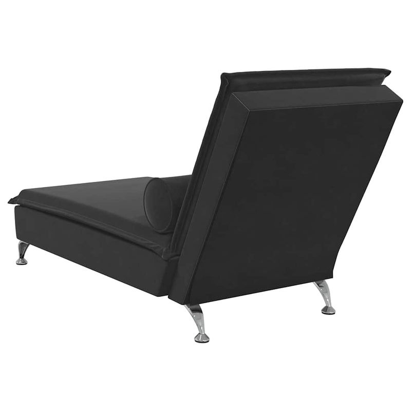 Massage Chaise Lounge with Bolster Black Velvet Payday Deals