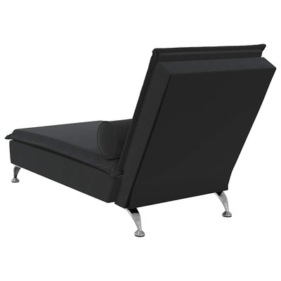 Massage Chaise Lounge with Bolster Black Velvet Payday Deals