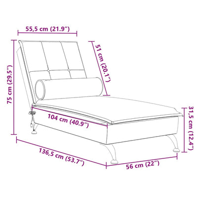 Massage Chaise Lounge with Bolster Black Velvet Payday Deals