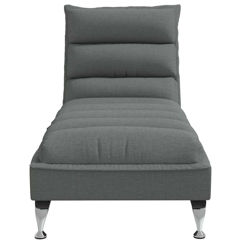 Massage Chaise Lounge with Cushions Dark Grey Fabric Payday Deals