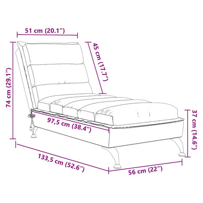 Massage Chaise Lounge with Cushions Dark Grey Fabric Payday Deals