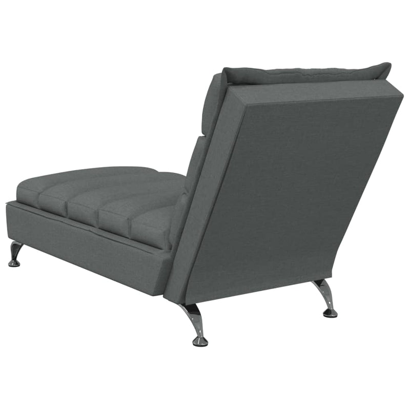 Massage Chaise Lounge with Cushions Dark Grey Fabric Payday Deals