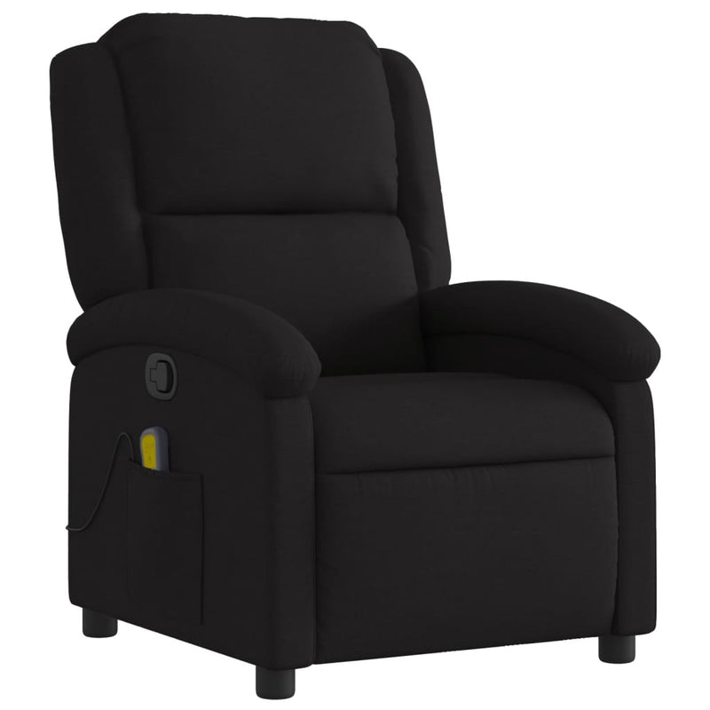 Massage Recliner Chair Black Fabric Payday Deals