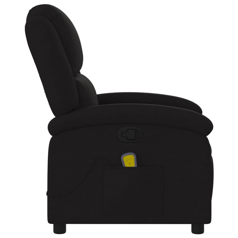 Massage Recliner Chair Black Fabric Payday Deals