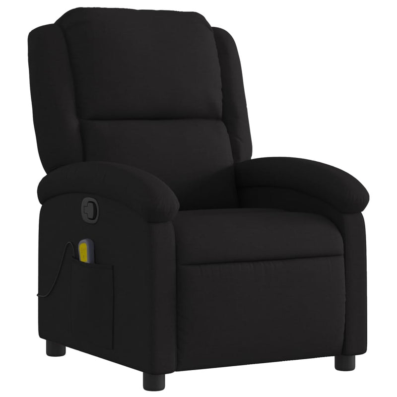 Massage Recliner Chair Black Fabric Payday Deals
