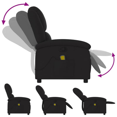 Massage Recliner Chair Black Fabric Payday Deals