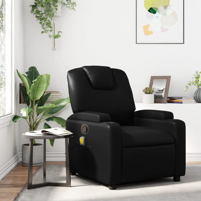 Massage Recliner Chair Black Faux Leather Payday Deals