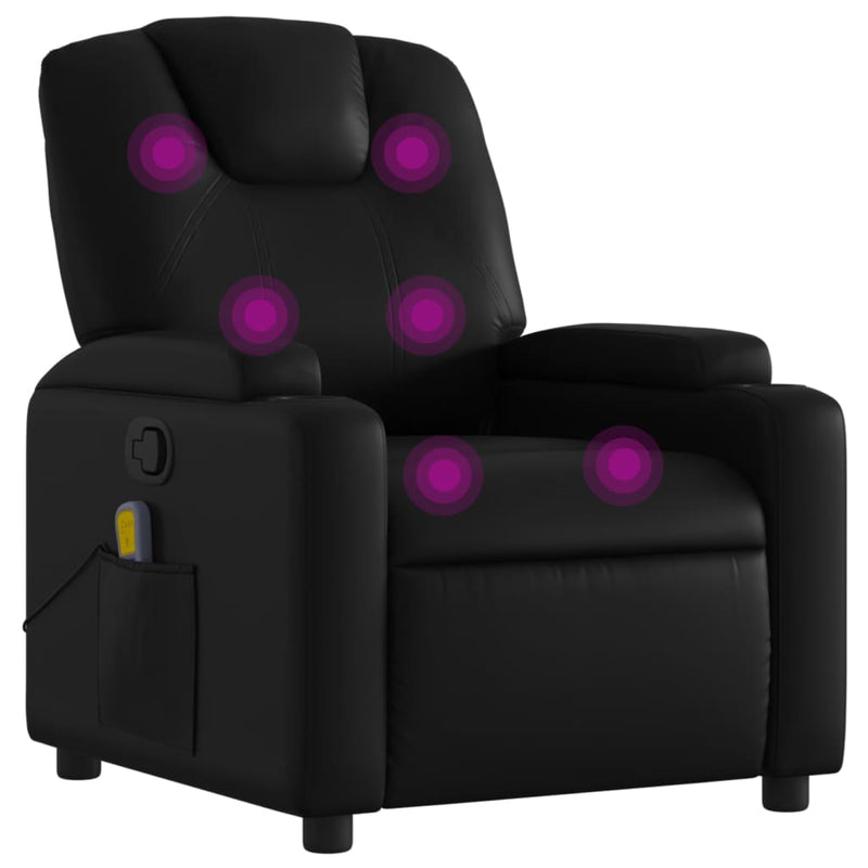 Massage Recliner Chair Black Faux Leather Payday Deals