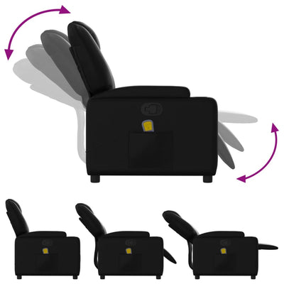 Massage Recliner Chair Black Faux Leather Payday Deals