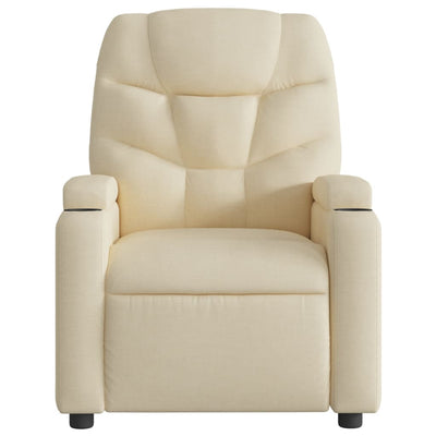 Massage Recliner Chair Cream Fabric Payday Deals