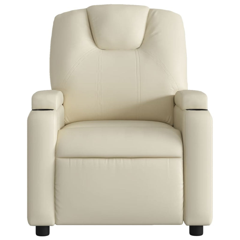 Massage Recliner Chair Cream Faux Leather Payday Deals