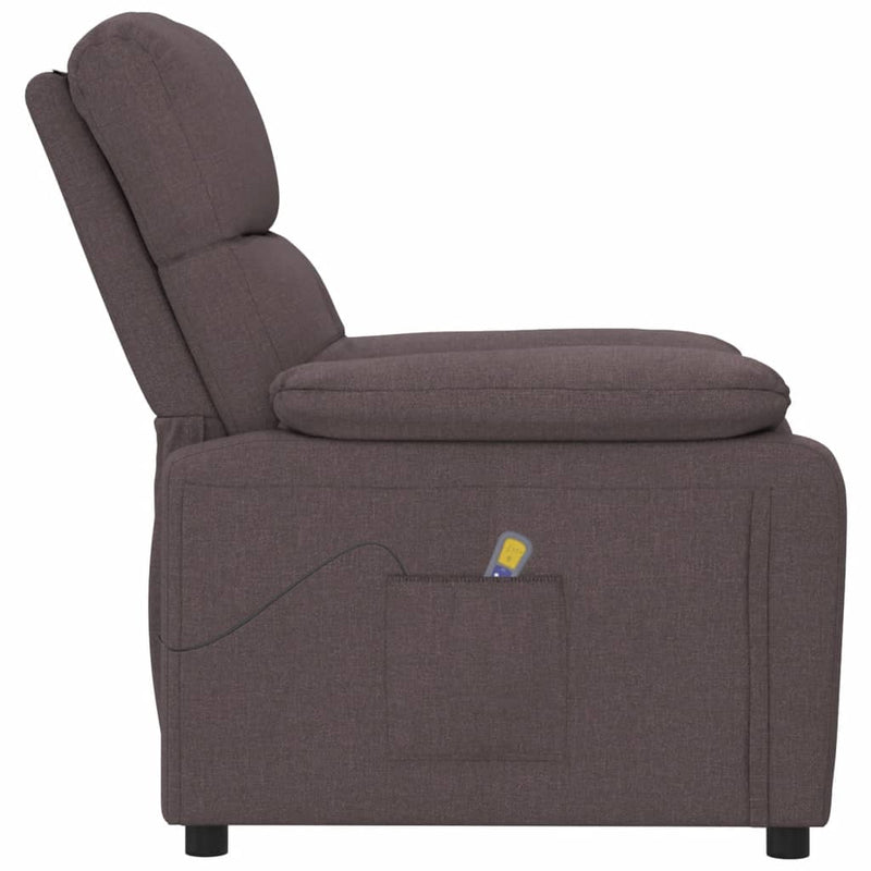 Massage Recliner Chair Dark Brown Fabric Payday Deals