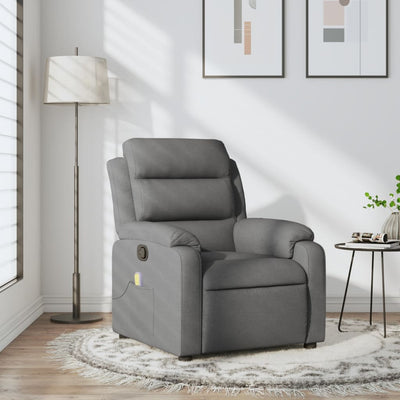Massage Recliner Chair Dark Grey Fabric Payday Deals
