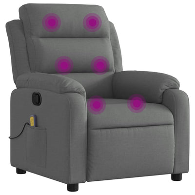 Massage Recliner Chair Dark Grey Fabric Payday Deals