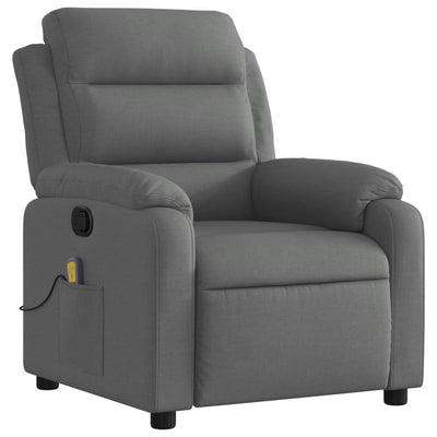 Massage Recliner Chair Dark Grey Fabric Payday Deals