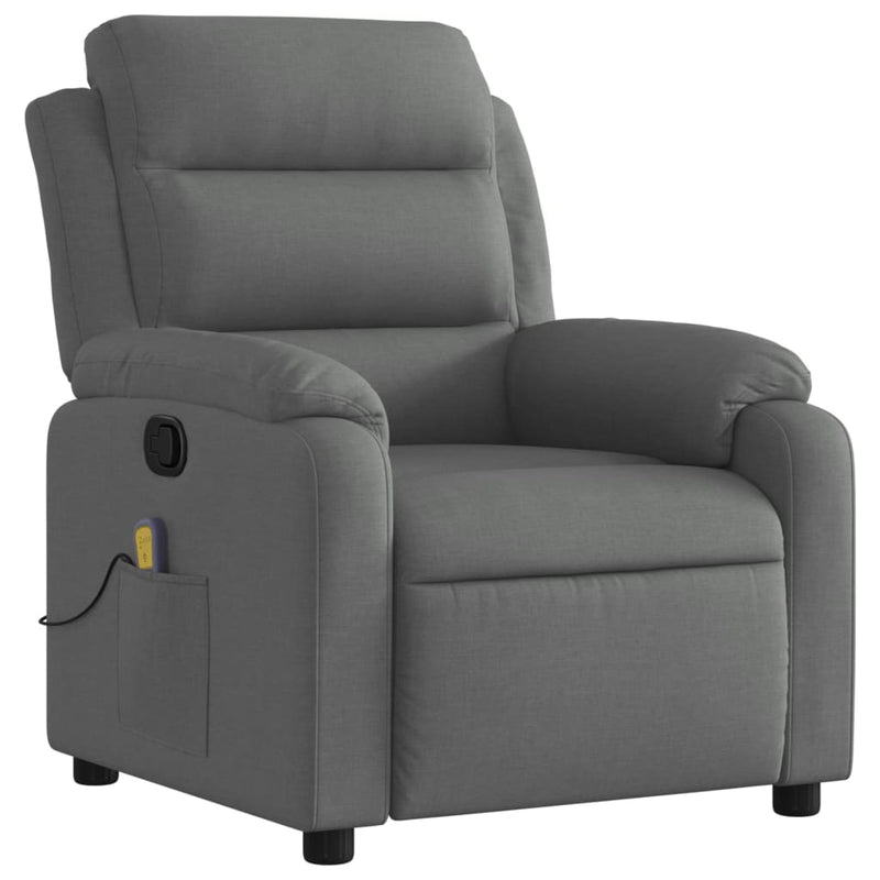 Massage Recliner Chair Dark Grey Fabric Payday Deals